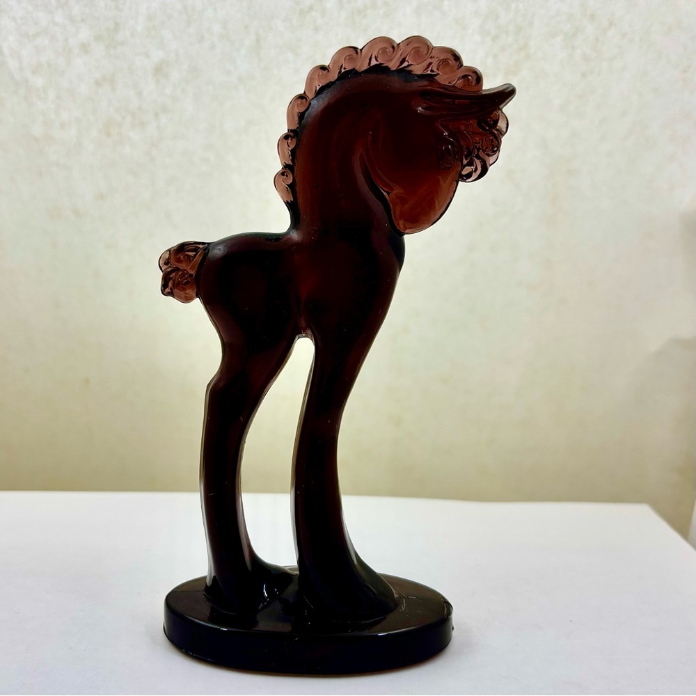 MOSSER Vintage Purple Glass Trojan Horse